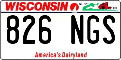 WI license plate 826NGS