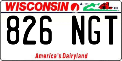WI license plate 826NGT