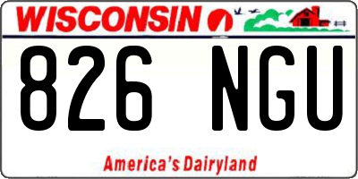 WI license plate 826NGU