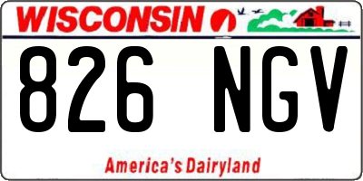 WI license plate 826NGV