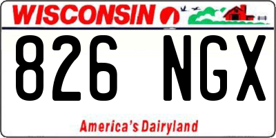 WI license plate 826NGX