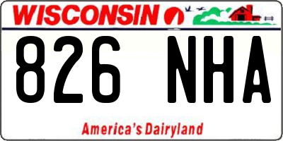 WI license plate 826NHA