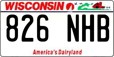 WI license plate 826NHB