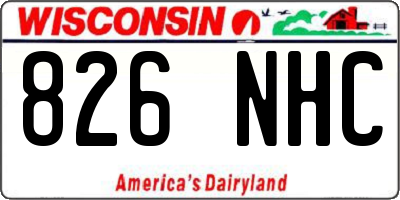 WI license plate 826NHC