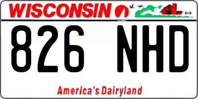 WI license plate 826NHD