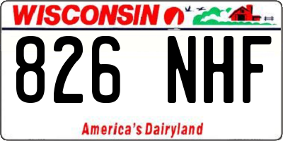 WI license plate 826NHF