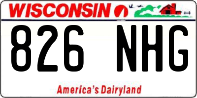 WI license plate 826NHG