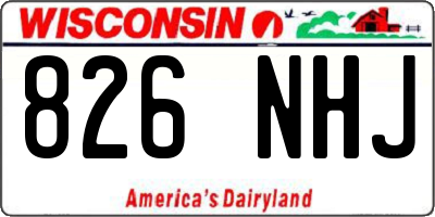 WI license plate 826NHJ