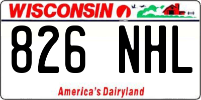 WI license plate 826NHL
