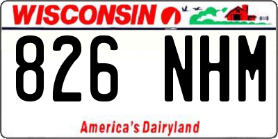 WI license plate 826NHM