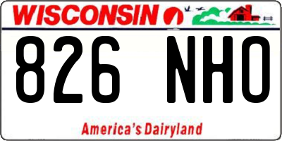 WI license plate 826NHO