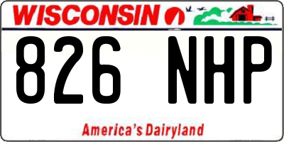 WI license plate 826NHP