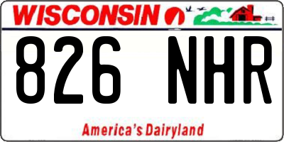 WI license plate 826NHR