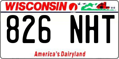 WI license plate 826NHT