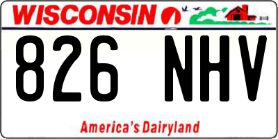 WI license plate 826NHV