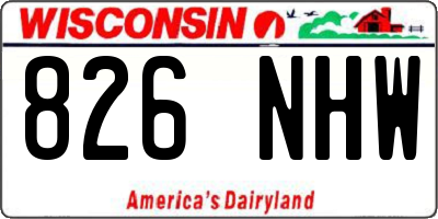WI license plate 826NHW