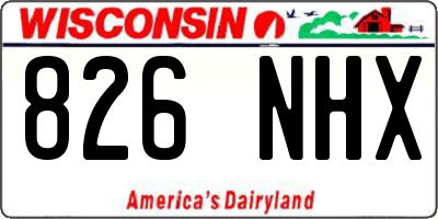 WI license plate 826NHX