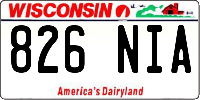 WI license plate 826NIA