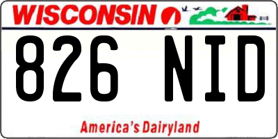 WI license plate 826NID