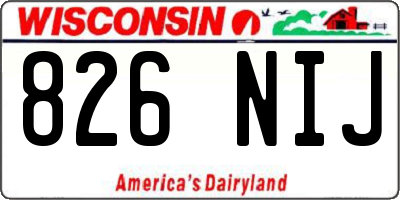 WI license plate 826NIJ