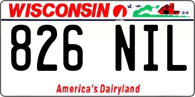 WI license plate 826NIL