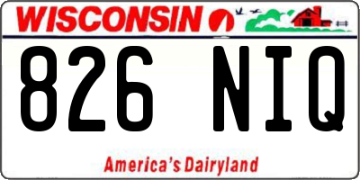 WI license plate 826NIQ