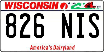 WI license plate 826NIS
