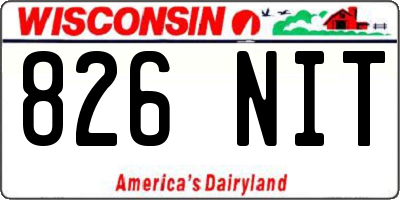 WI license plate 826NIT