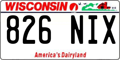 WI license plate 826NIX