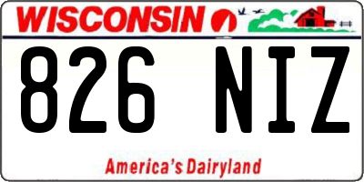 WI license plate 826NIZ