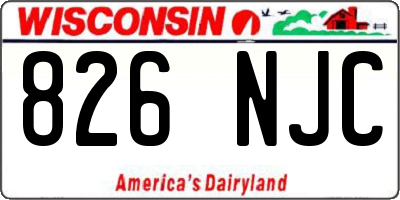 WI license plate 826NJC