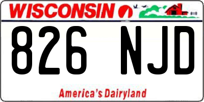 WI license plate 826NJD