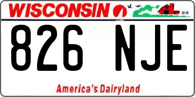 WI license plate 826NJE