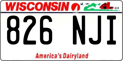 WI license plate 826NJI