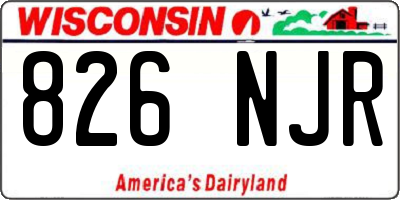 WI license plate 826NJR