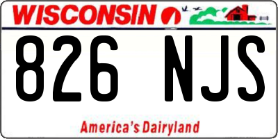 WI license plate 826NJS