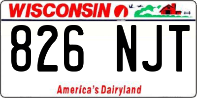 WI license plate 826NJT