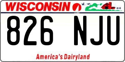 WI license plate 826NJU