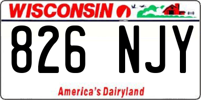 WI license plate 826NJY