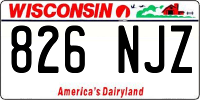 WI license plate 826NJZ