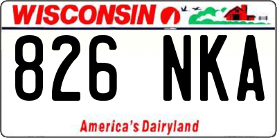 WI license plate 826NKA