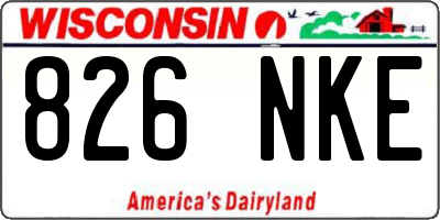 WI license plate 826NKE