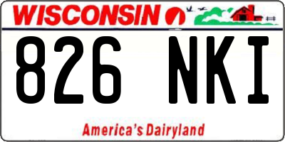 WI license plate 826NKI