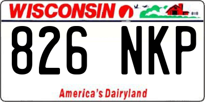 WI license plate 826NKP