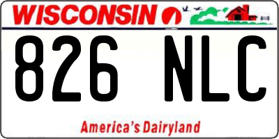 WI license plate 826NLC