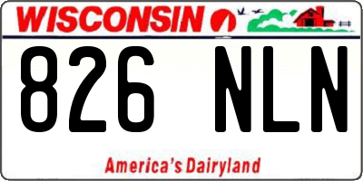 WI license plate 826NLN