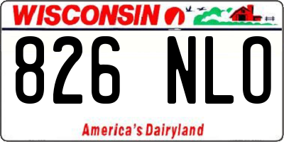WI license plate 826NLO