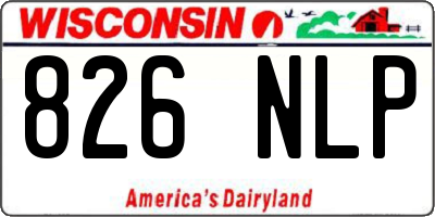 WI license plate 826NLP