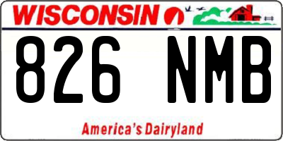 WI license plate 826NMB