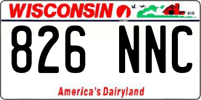 WI license plate 826NNC